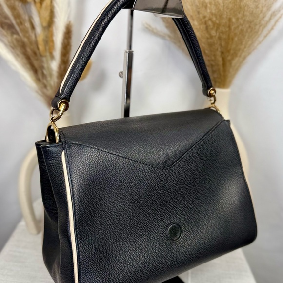 SOLD Louis Vuitton Black Calfskin & Brown Monogram Coated Canvas Double V Bag - Picture 9 of 17